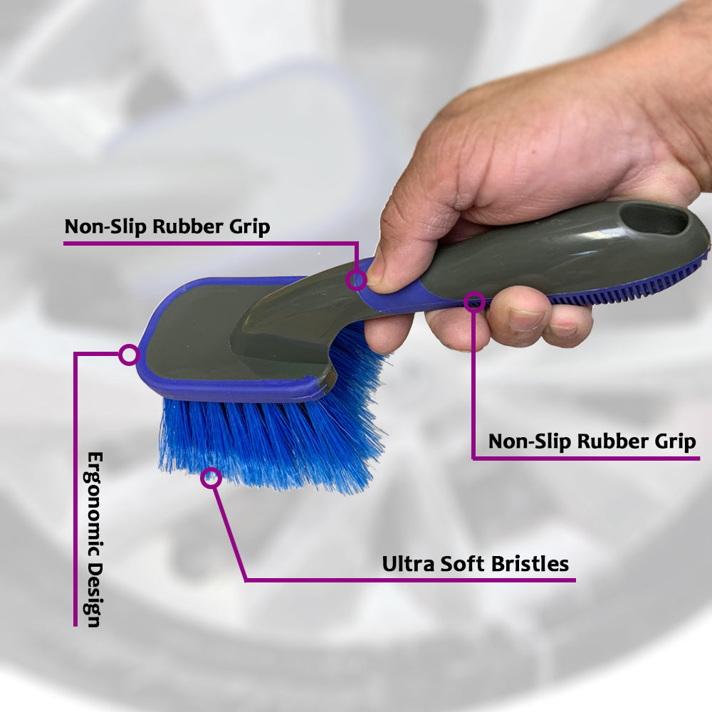 11 x 3.9 Inch Carpet Brush, Plastic Handle, Polypropylene Fill, Blue Black