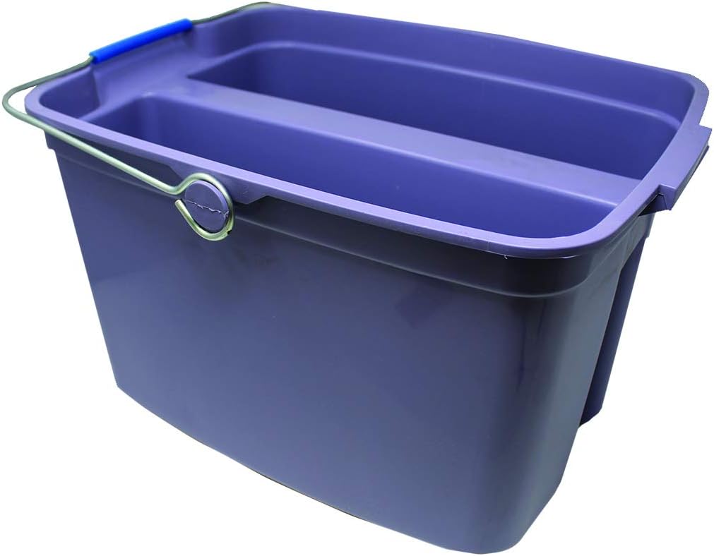 Light Purple Cleaning Caddy Bucket with Handle 2 Section, Blue,purple, MOPB041