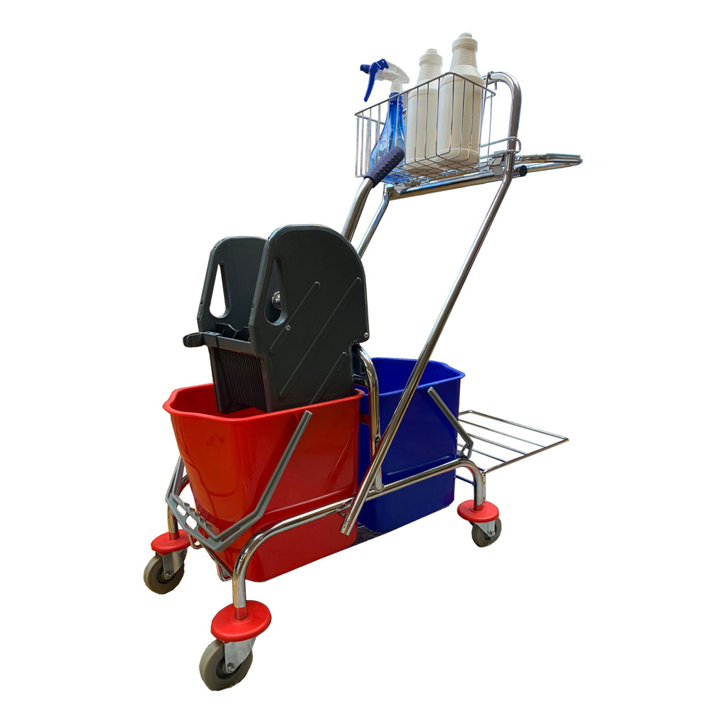 Dual MOP Bucket Wringer Trolley