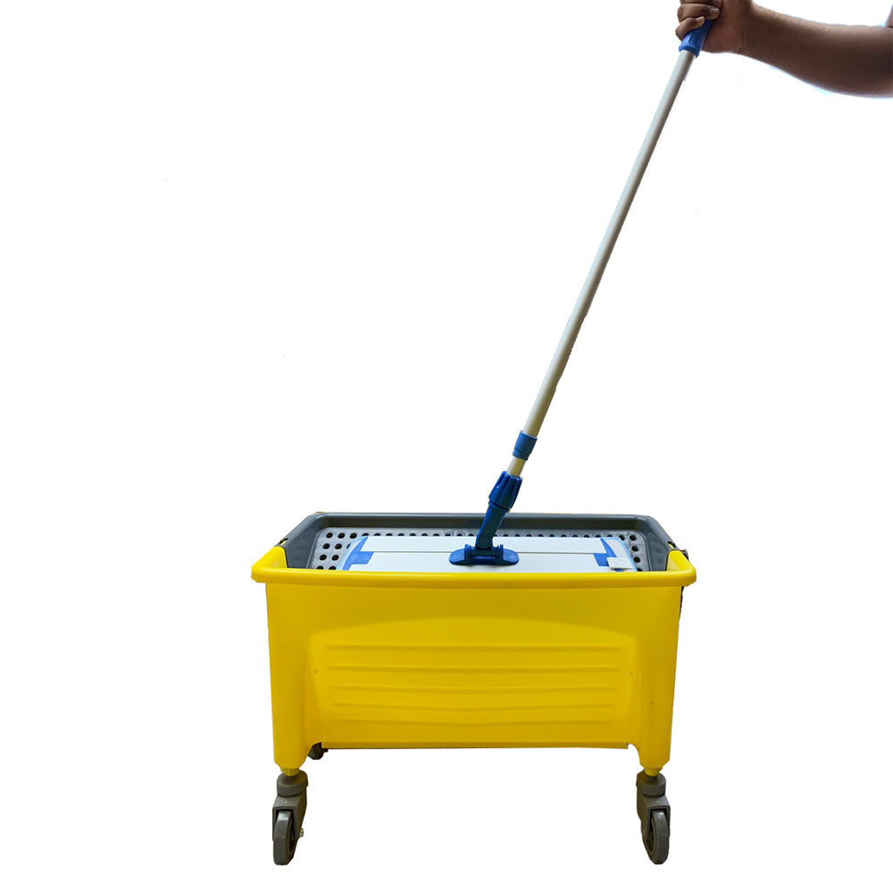 42L Window Flat Mop Bucket, Commercial, Microfiber Bucket/Heavy-Duty/Compact/Easy Cleaning/Multi-Compartment/with Wheels/for Professional Use/Ergonomic