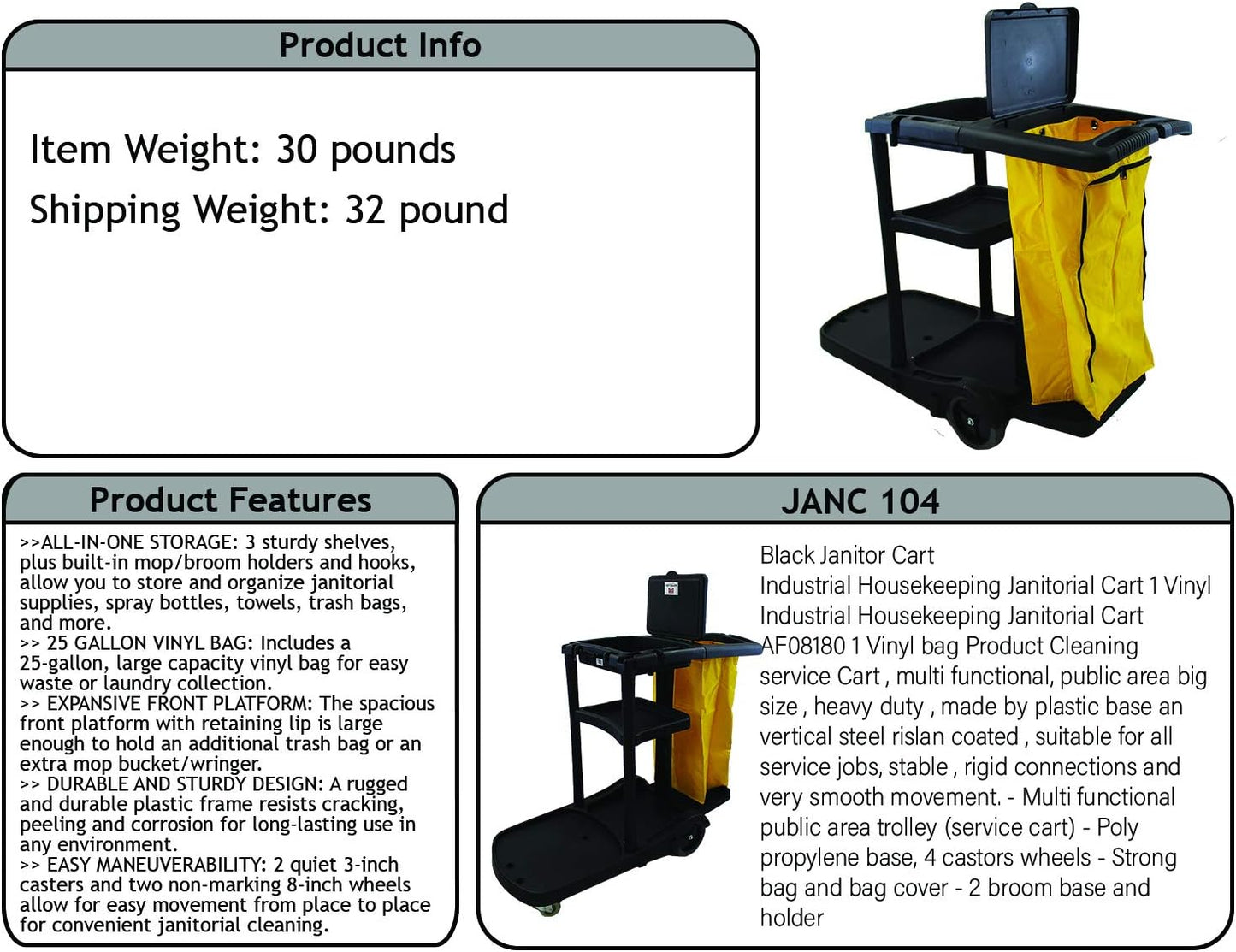 Zion Cleaning Cart 104