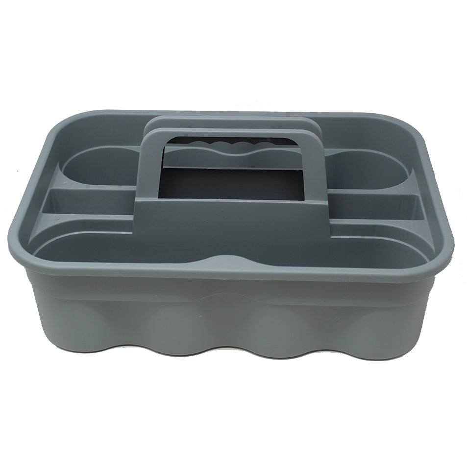 Carry Caddy, Plastic Cleaning Caddy with Handle, Gray